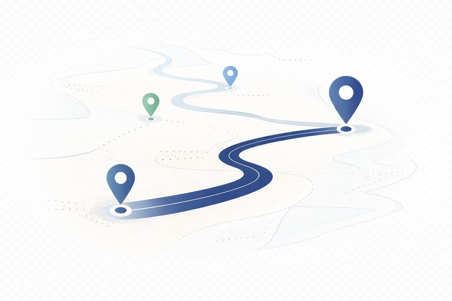 Waypoint-inspired route illustration for situations